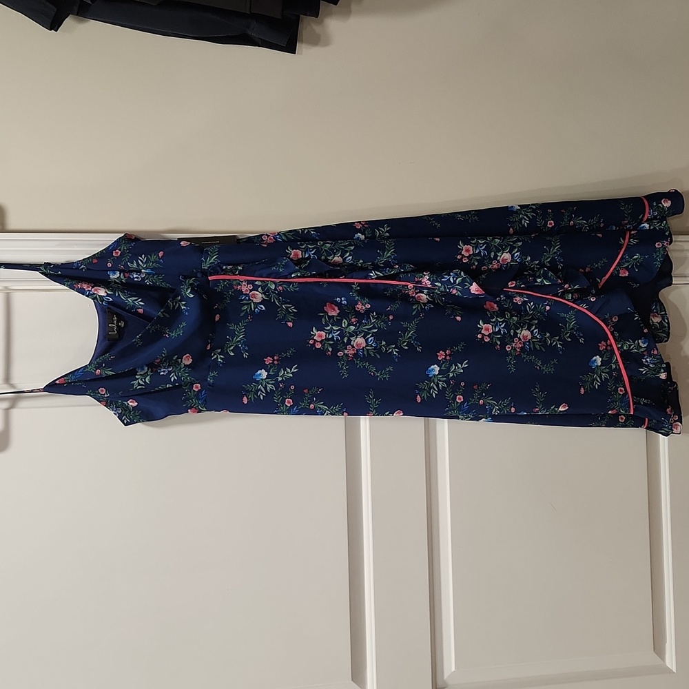 Lulu's Navy Floral Maxi Dress